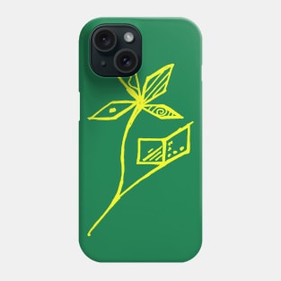 Telkin Flower Yellow on Green Phone Case