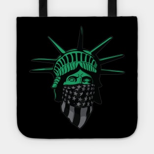 Statue of Liberty Black USA Flag Tote