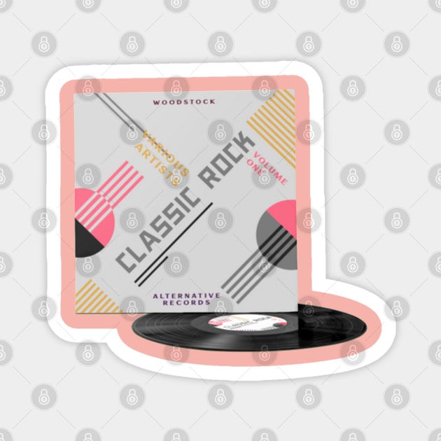 RETRO VINYL CLASSIC ROCK Magnet by elSALMA