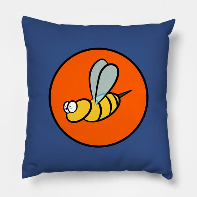 Flying Bee Pillow by RD Doodles