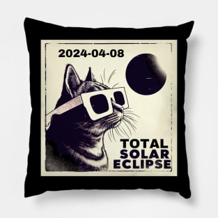 Funny Cat Total solar eclipse 2024 Pillow