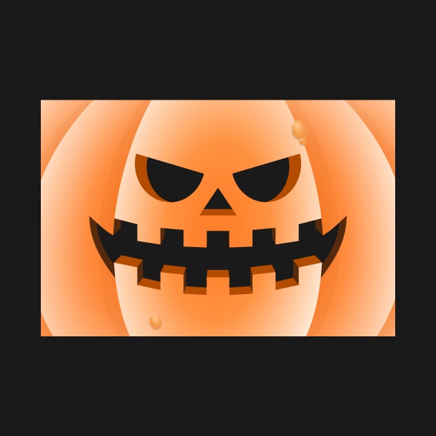 Bad and angry Halloween pumpkin in the foreground by ojovago