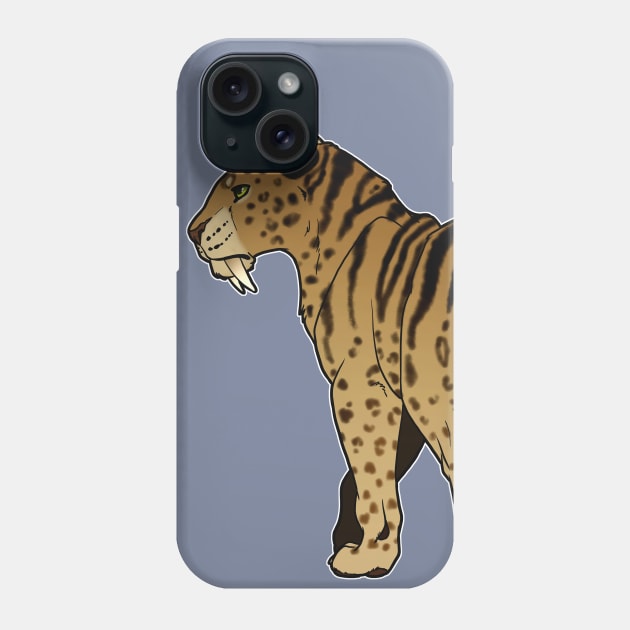 Striped Smilodon Phone Case by TehNessa