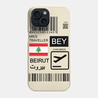 Beirut Lebanon travel ticket Phone Case