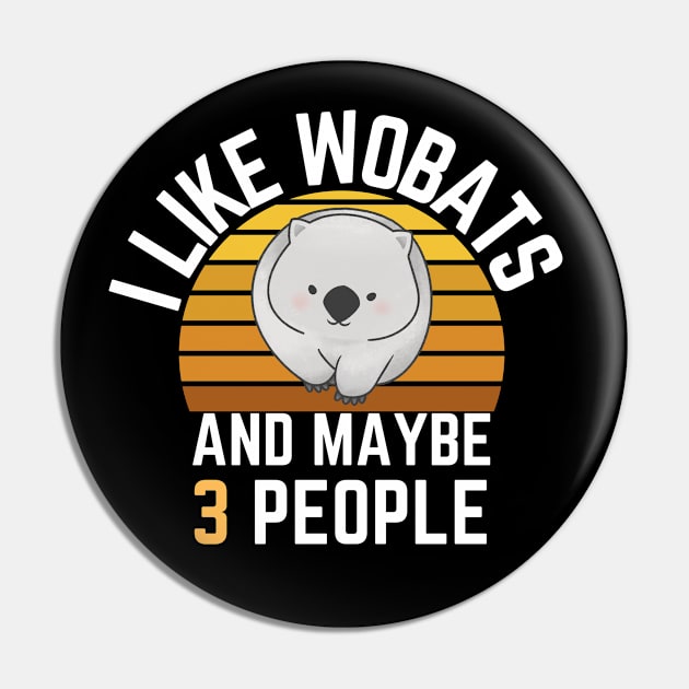 I like Wombats and maybe 3 people: Sunset Retro Vintage Pin by GoodWills