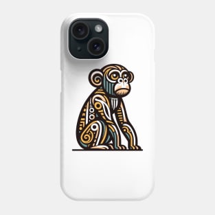 Pop art monkey illustration. cubism illustration of monkey Phone Case