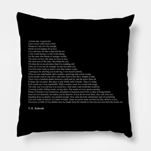 V. E. Schwab Quotes Pillow by qqqueiru