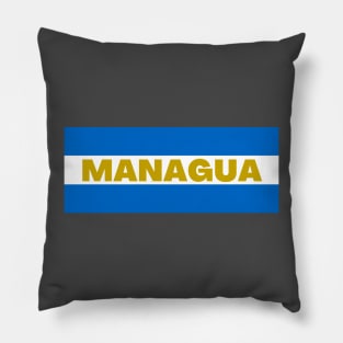 Managua City in Nicaraguan Flag Colors Pillow