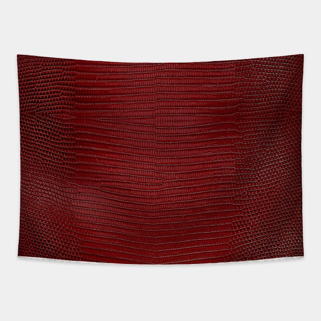 Red Lizard Leather Skin Tapestry by Looly Elzayat