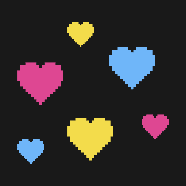 Pan Pride Hearts Pixel Art by christinegames