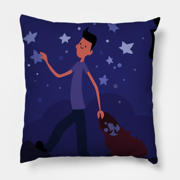 Star Picker Pillow by orangeartista