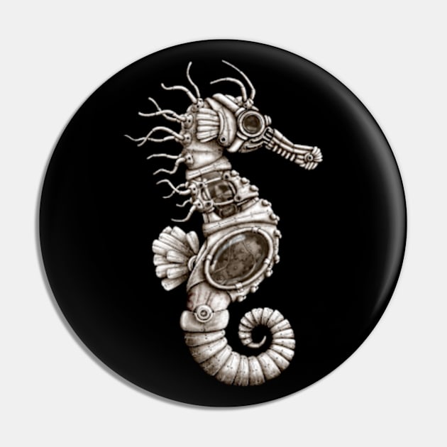 Steampunk Seahorse Pin by Shico