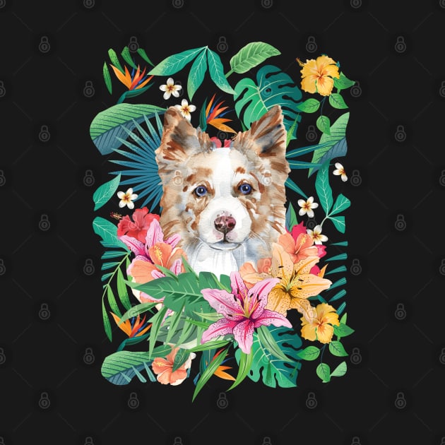 Tropical Red Merle Border Collie 4 by LulululuPainting