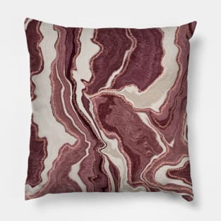 Cream and plum marble pattern design Pillow