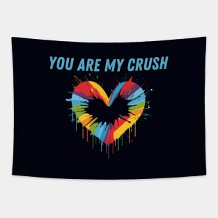 You Are My Crush, valentines day, minimalistic, LGBT Tapestry