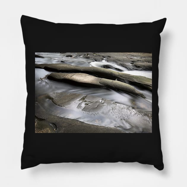 Clear Creek Time Lapse Still Pillow by jecphotography