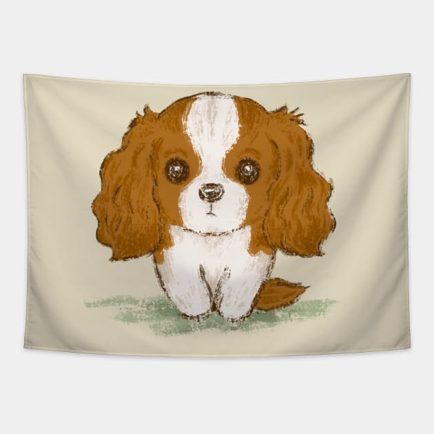 Portrait of a Cavalier King Charles Spaniel Tapestry by sanogawa