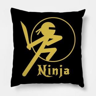 Stickman Ninja - Yellow Pillow
