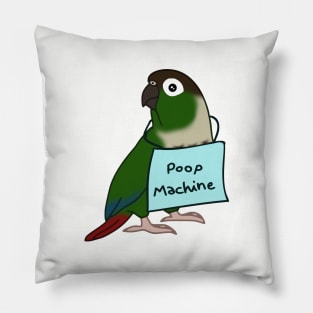 Poop Machine Green cheeked conure Pillow