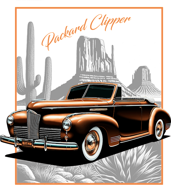 1942 Packard Clipper Vintage Travel Design Kids T-Shirt by Kid Relic