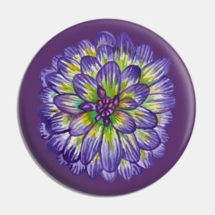 Violet dahlia flower Pin