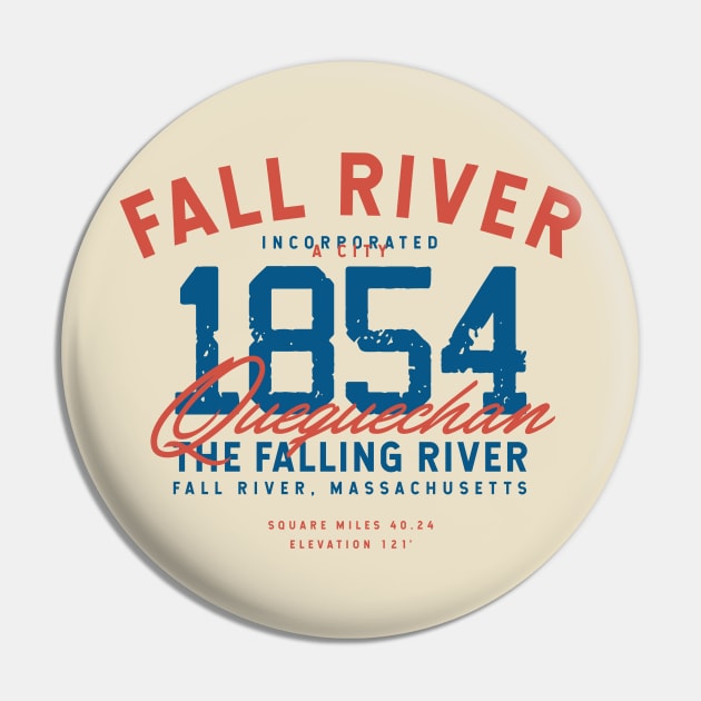 Fall River MA 1854 Quequechan Pin by Rad Future