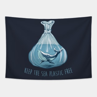 Keep The Sea Plastic Free Shirt, Save The Whales Shirt, Save The Ocean, Environmental Activist, Climate Change, Global Warming Tapestry