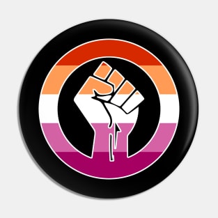 Black Lives Matter Fist Circled LGBTQ Flag Lesbian Pride Pin