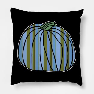 Halloween Horror Pumpkin Blue Green Stripes Pillow