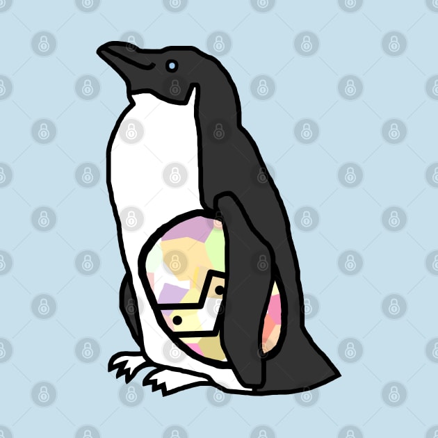 Penguin Holding Easter Egg by ellenhenryart