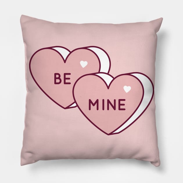 Be Mine Candy Hearts Pillow by SLAG_Creative