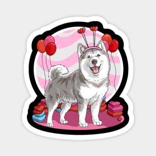 Alaskan Malamute Valentines Day Heart Dogs Puppy Love Magnet