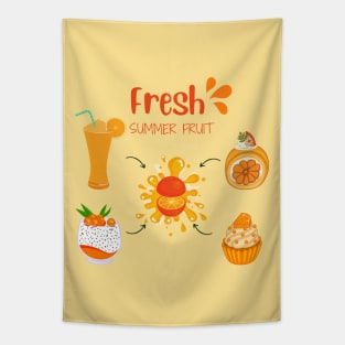 Orange Fresh Summer Fruit Tapestry