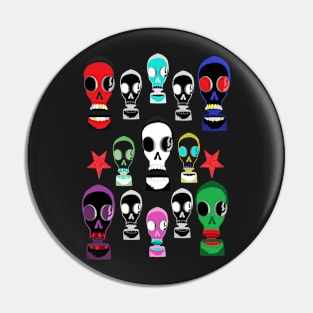 Gasmask Color Splash Pin