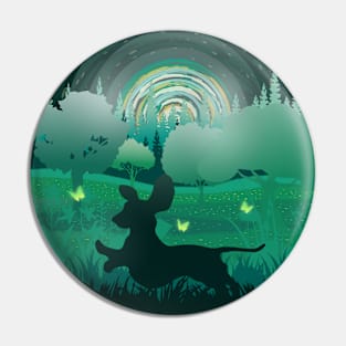 Happy dog landscape Pin