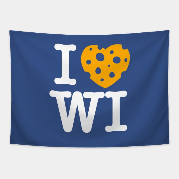 I Love Wisconsin - Milwaukee Blue Tapestry by aaronsartroom