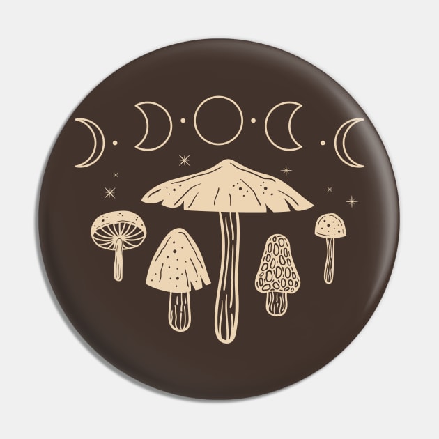 Cottagecore Mushroom Goblincore Moon Phases Pin by uncommontee