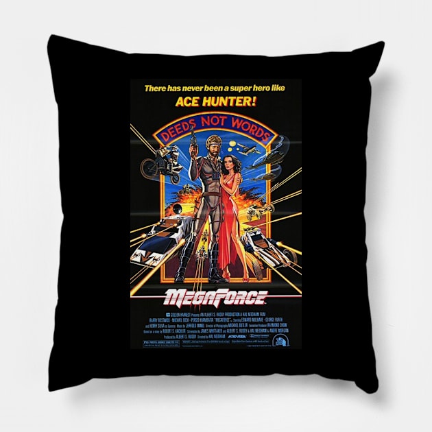 Classic Science Fiction Movie Poster - MegaForce Pillow by Starbase79