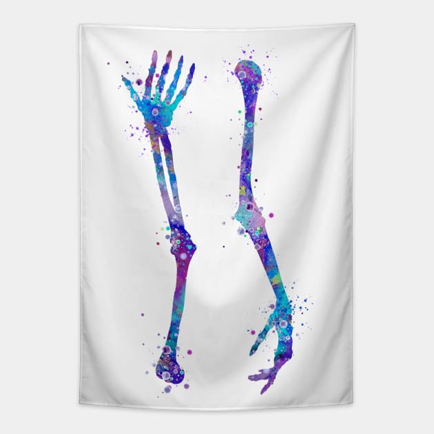 Arm Bones Watercolor Tapestry by LotusGifts