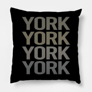 Gray Text Art York Pillow