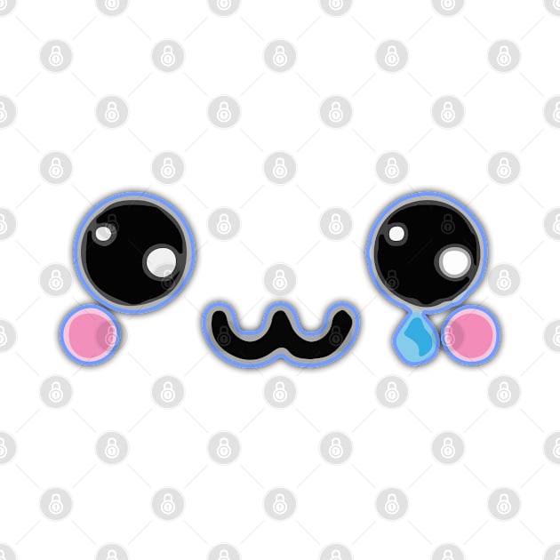 Kawaii cute sad teary face by kamdesigns