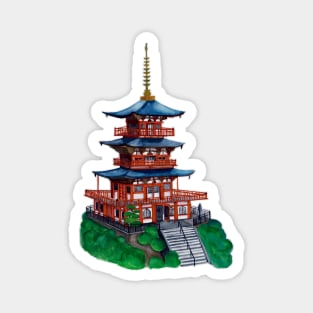 Watercolor - Seigantoji pagoda Magnet