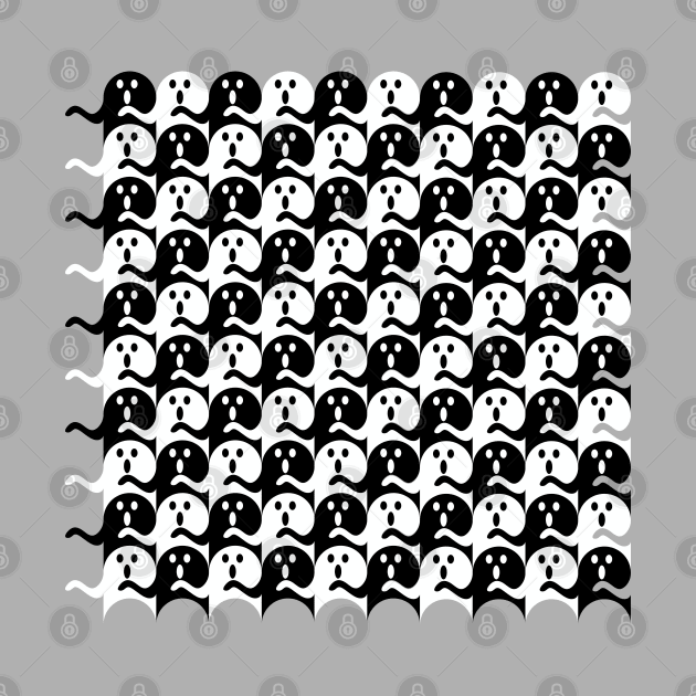 Ghost Tessellation Pattern (Black and White) by inotyler