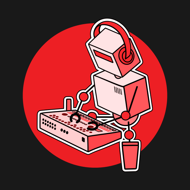 Robot Playing Drum Machine by Atomic Malibu