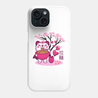 Ramen Kawaii Japanese Valentines Neko Cat Ramen Noodles Love Phone Case