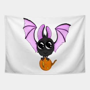 Bat with pumpkin Tapestry