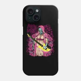 feamle guitarist skeleton flourish Phone Case