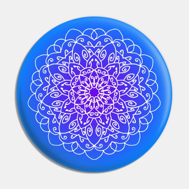 Amazing Blue And Purple Mandala Pin by zerouss