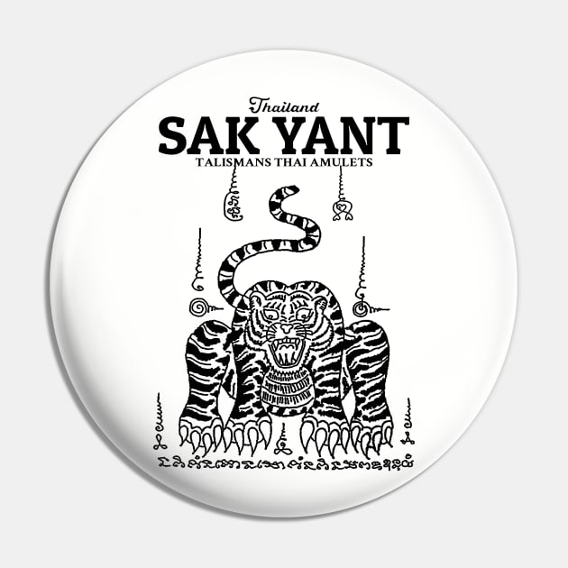 Muay Thai Sak Yant Tiger Pin by KewaleeTee