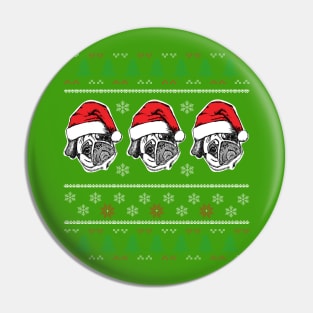 Funny Pugly Pug Christmas Sweater Pattern Pin